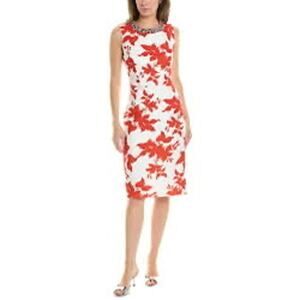 Sachin & Babi | Anna Coral Narcissus Floral Print Sheath Dress